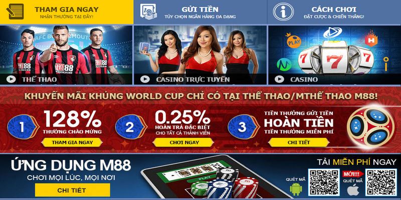 Phiên bản M88 app đặc biệt có nhiều tính năng hiện đại